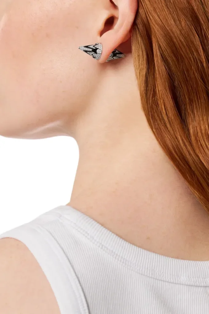 dx1657931 jewellery Two-tone brass stud earrings