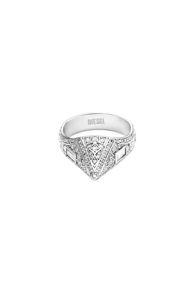 dx1659040 jewellery Silver-tone brass band ring