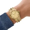 dz2186 Vert Three-Hand Date Gold-Tone Stainless Steel Watch