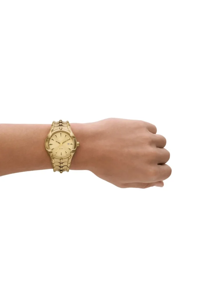 dz2186 Vert Three-Hand Date Gold-Tone Stainless Steel Watch