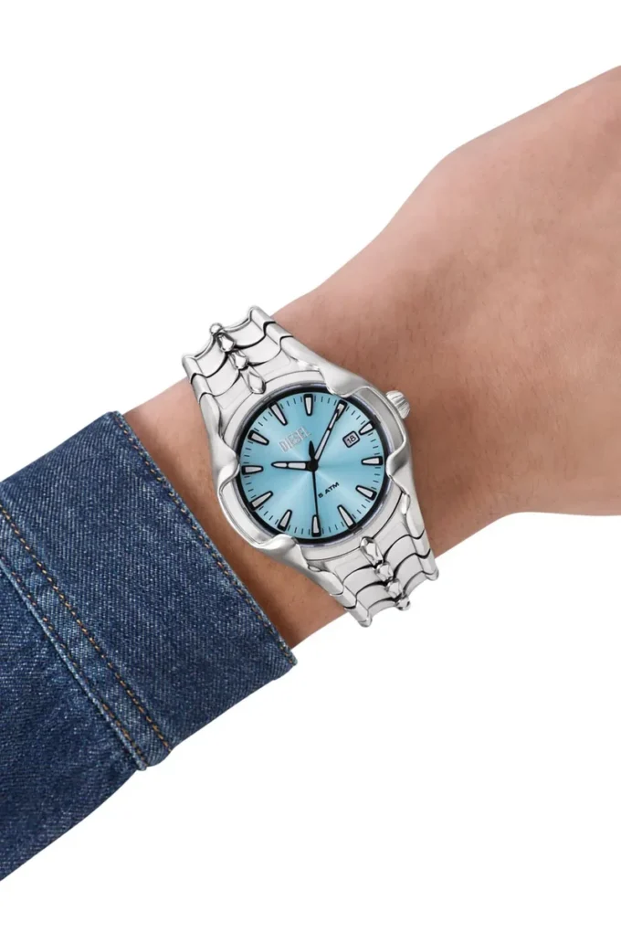 dz2200 Vert three-hand date stainless steel watch
