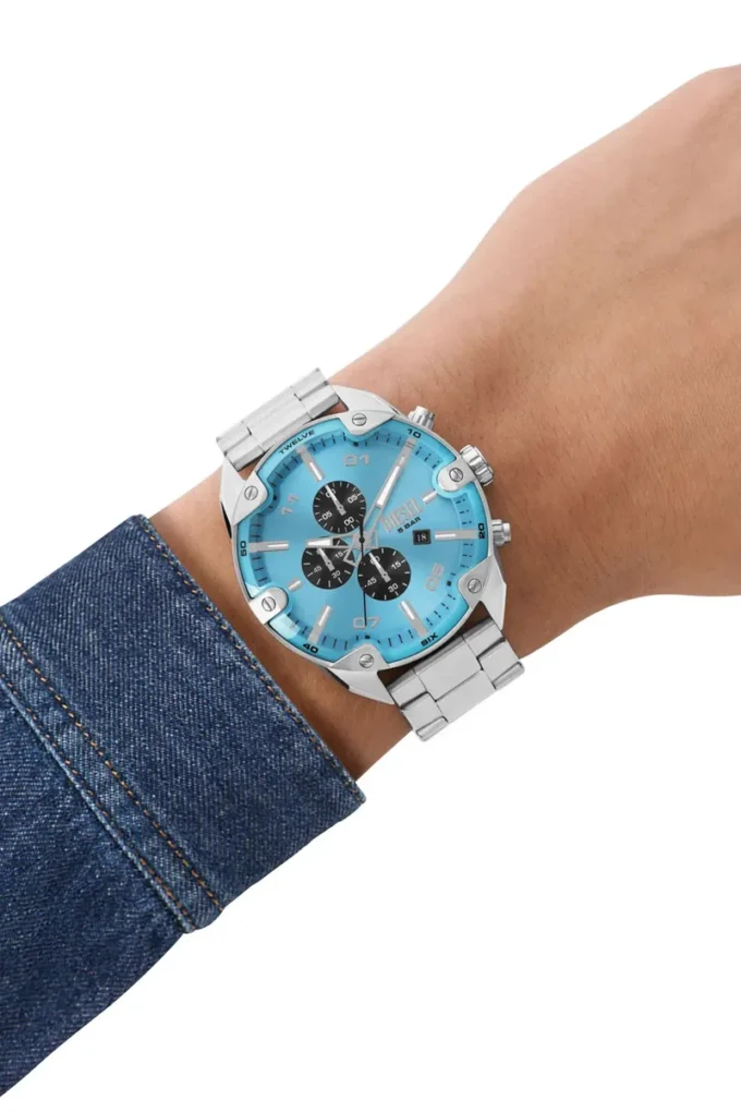 dz4655 Spiked chronograph stainless steel watch