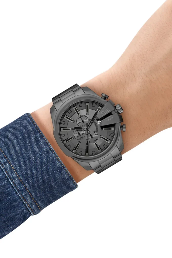 dz4676 Diesel Mega Chief Slim Chronograph Gray Stainless Steel Watch
