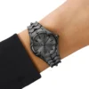 dz5603 Vert three-hand gunmetal stainless steel watch