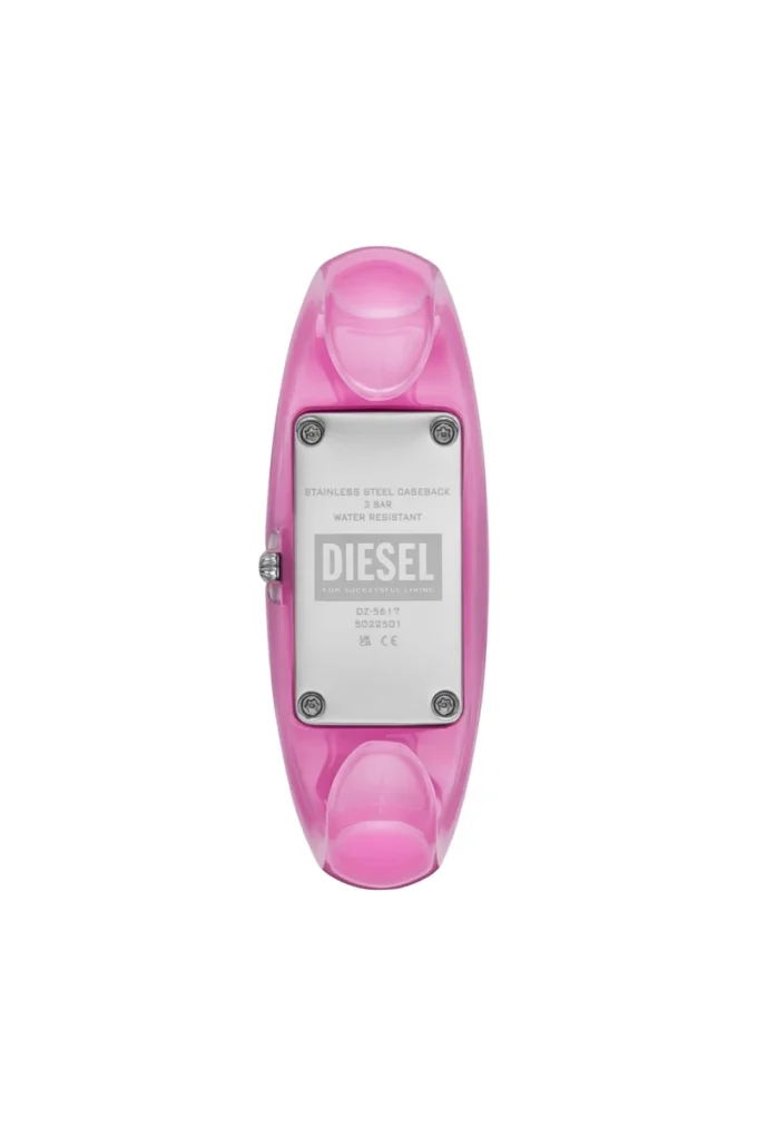 dz5617 watch Diesel Wonder-D Two-Hand Pink Nylon Resin Watch