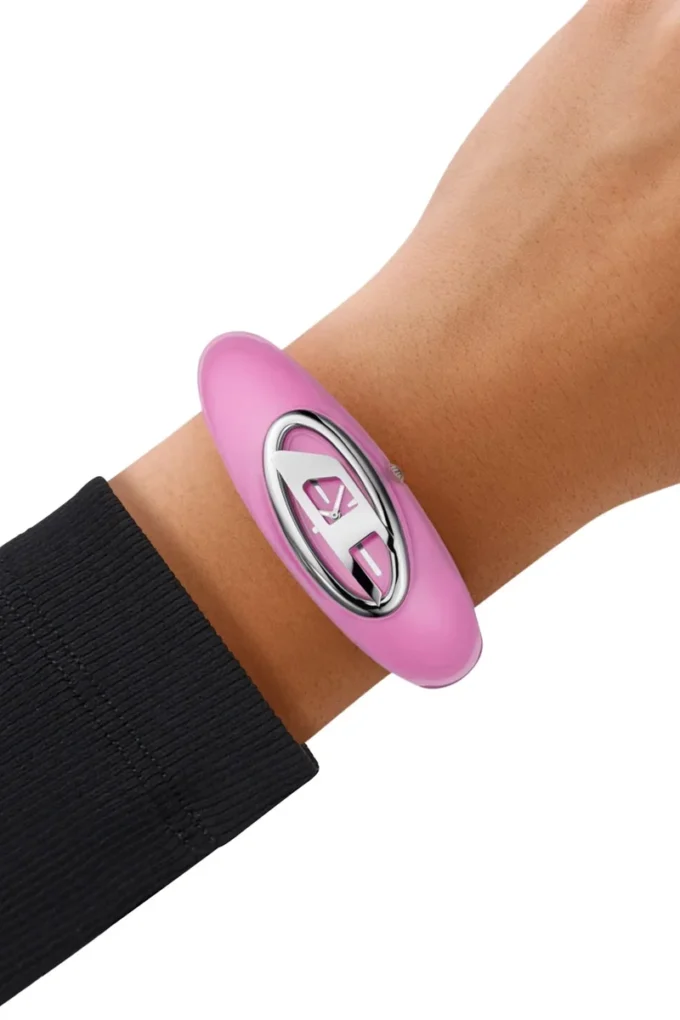 dz5617 watch Diesel Wonder-D Two-Hand Pink Nylon Resin Watch