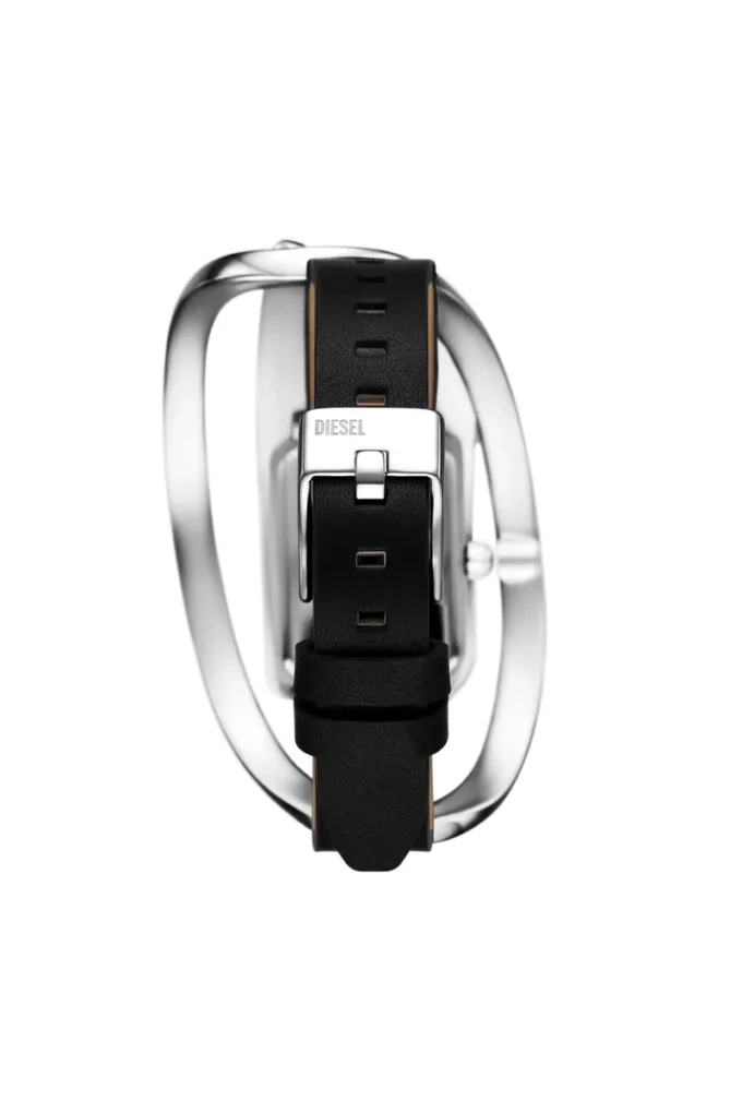 dz5627 watch Wrap-D black leather watch