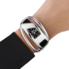 dz5627 watch Wrap-D black leather watch