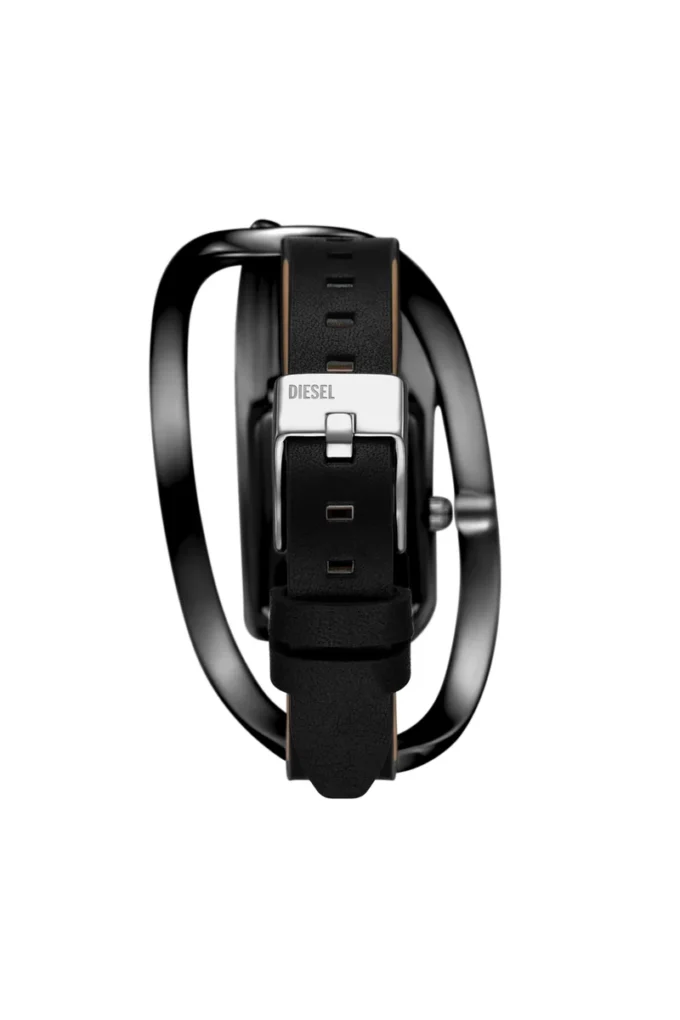 dz5629 watch Wrap-D black leather watch