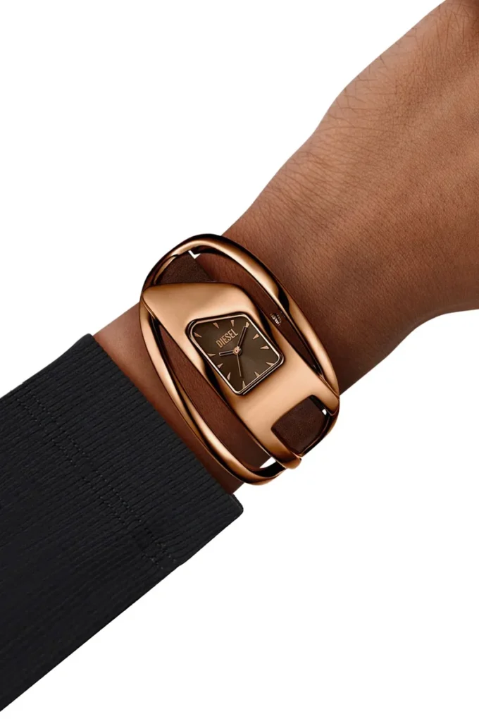 dz5630 watch Wrap-D brown leather watch