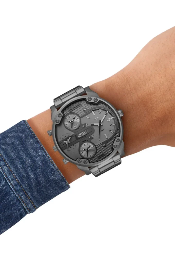 dz7487 Diesel Mr. Daddy Slim Multi Movement Gray Stainless Steel Watch