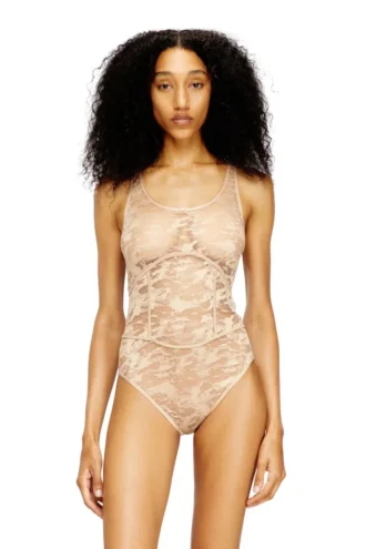 ezzy-utlt Nylon bodysuit with lace design