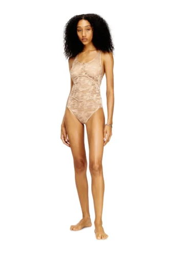 ezzy-utlt Nylon bodysuit with lace design