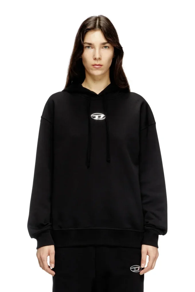 f-buxt-hood-od Hoodie with metal-effect Oval D logo