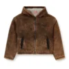 f-ella Acid-wash zip-up hoodie with teddy lining