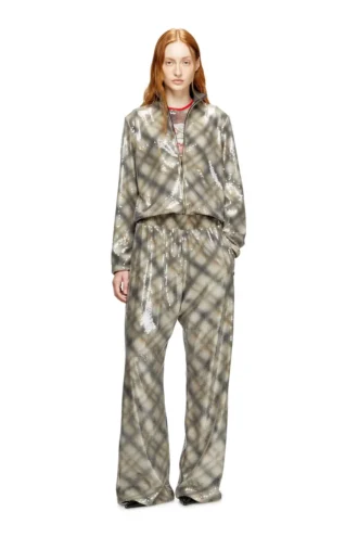 f-erequins Sequined sweater with plaid design
