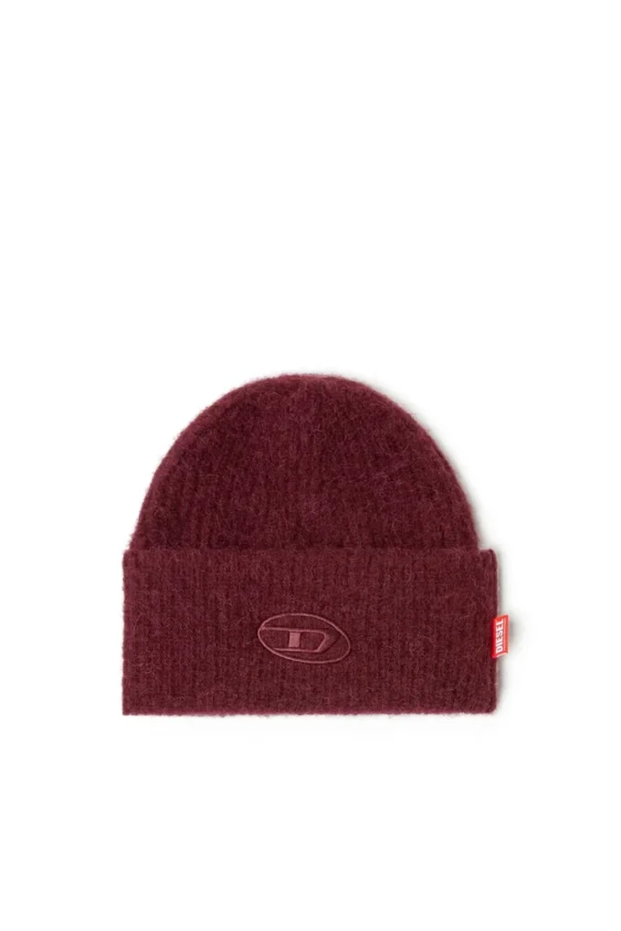 fr-k-lollo-hat Burgundy beanie with Oval D embroidery