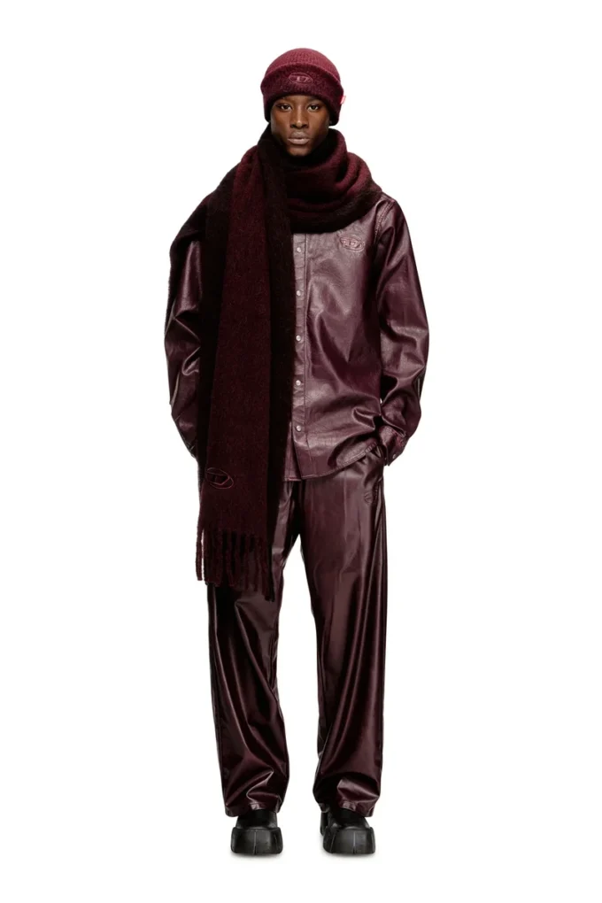 fr-p-arten Pants with logo in burgundy