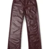 fr-p-lain Burgundy pants in coated fabric