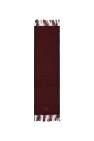 fr-s-olid Jacquard wool scarf in burgundy