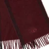 fr-s-olid Jacquard wool scarf in burgundy