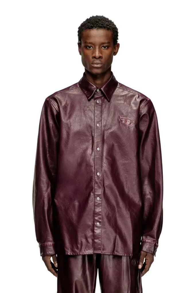 fr-s-simply Shirt with logo in burgundy
