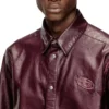 fr-s-simply Shirt with logo in burgundy
