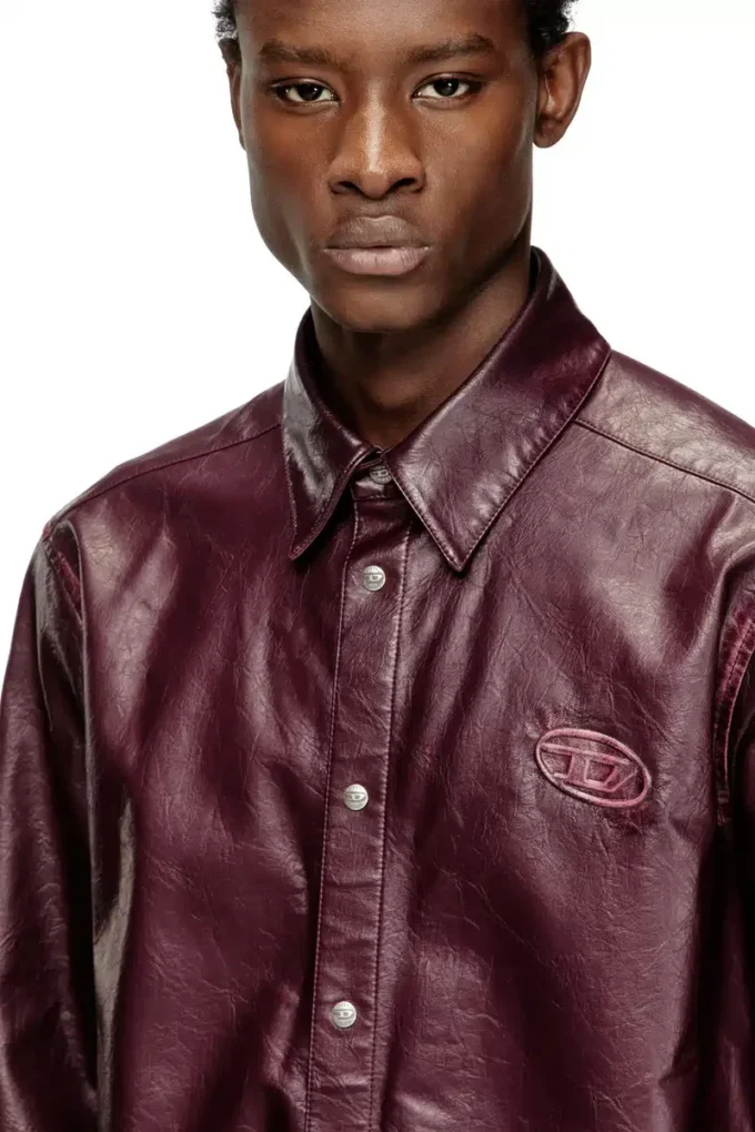fr-s-simply Shirt with logo in burgundy