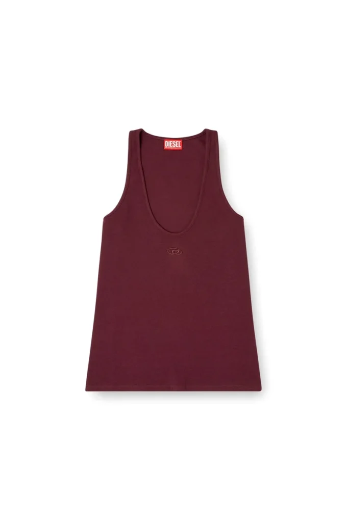 fr-t-ipsya Burgundy tank top with Oval D detail