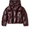 fr-w-myley Hooded puffer jacket in burgundy