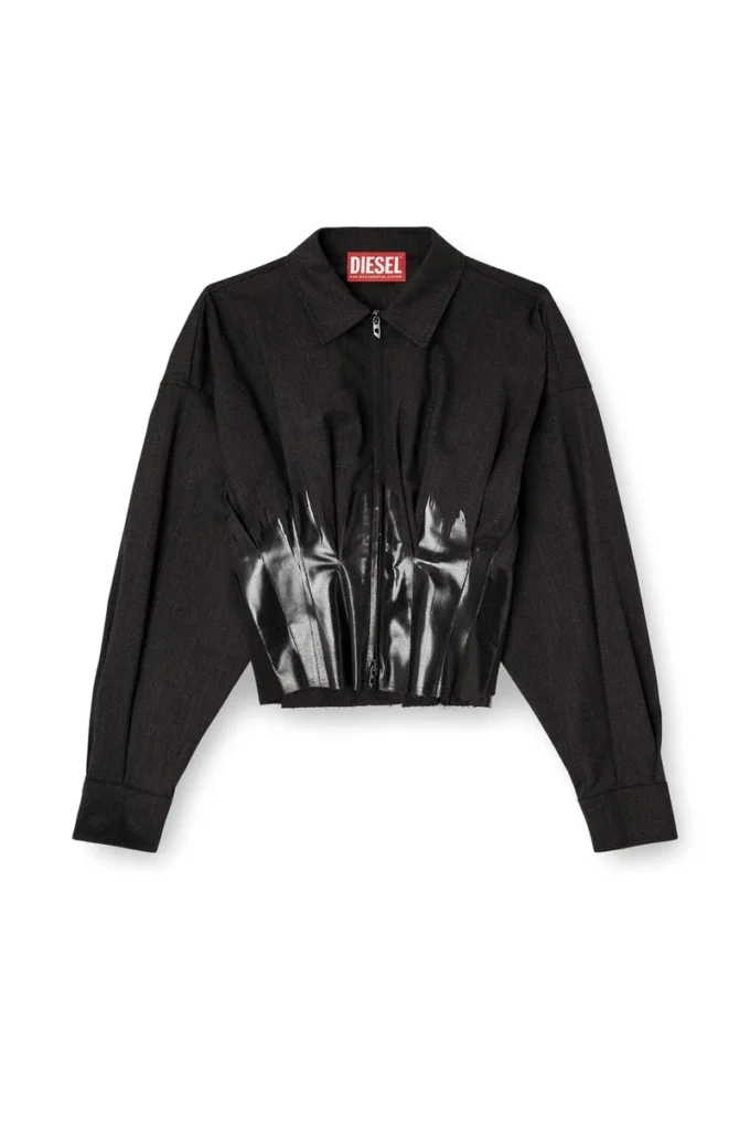 g-anbu Tailoring shirt-jacket with coated pleats