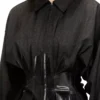 g-anbu Tailoring shirt-jacket with coated pleats