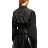 g-anbu Tailoring shirt-jacket with coated pleats
