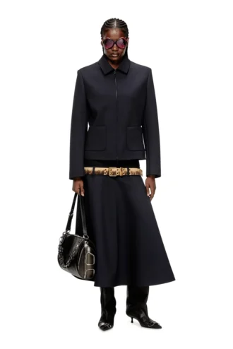 g-cesara-bond Collared jacket in neoprene-bonded fabric