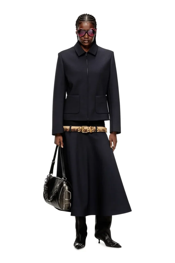 g-cesara-bond Collared jacket in neoprene-bonded fabric