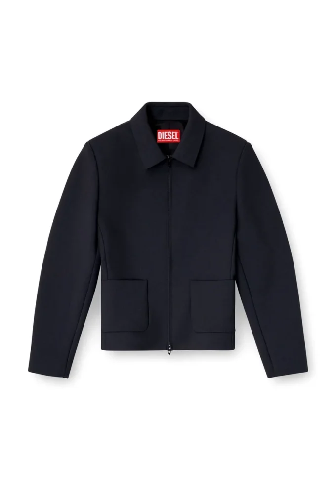 g-cesara-bond Collared jacket in neoprene-bonded fabric