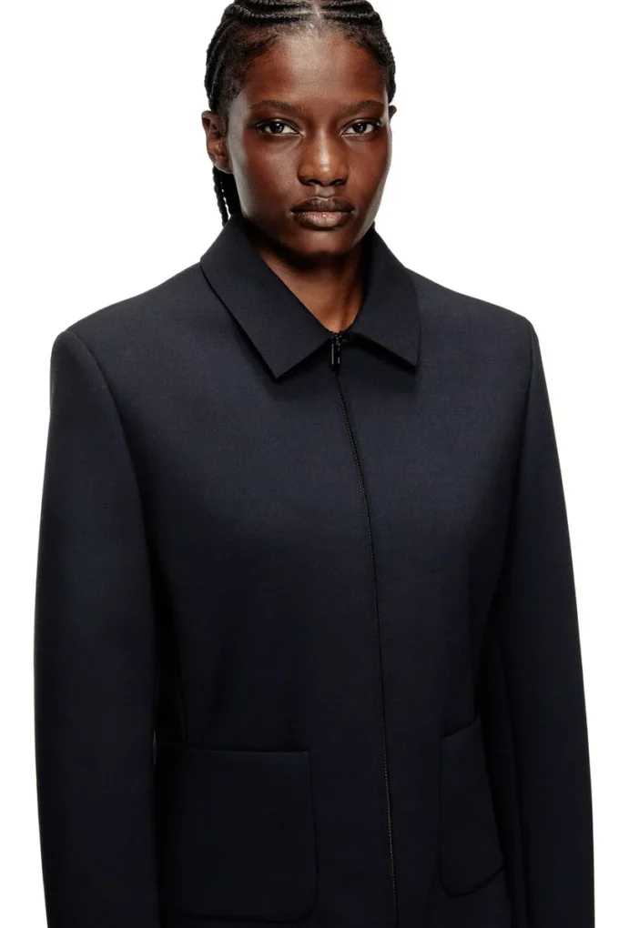 g-cesara-bond Collared jacket in neoprene-bonded fabric