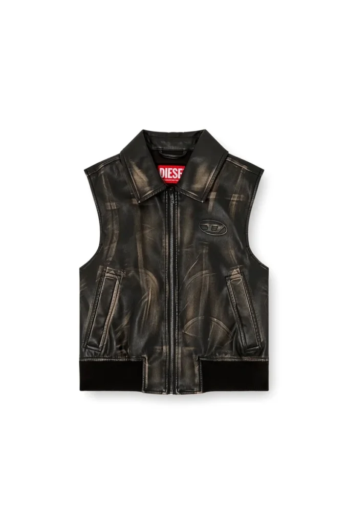 g-inko Bomber vest with distressed effect