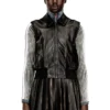 g-inko Bomber vest with distressed effect