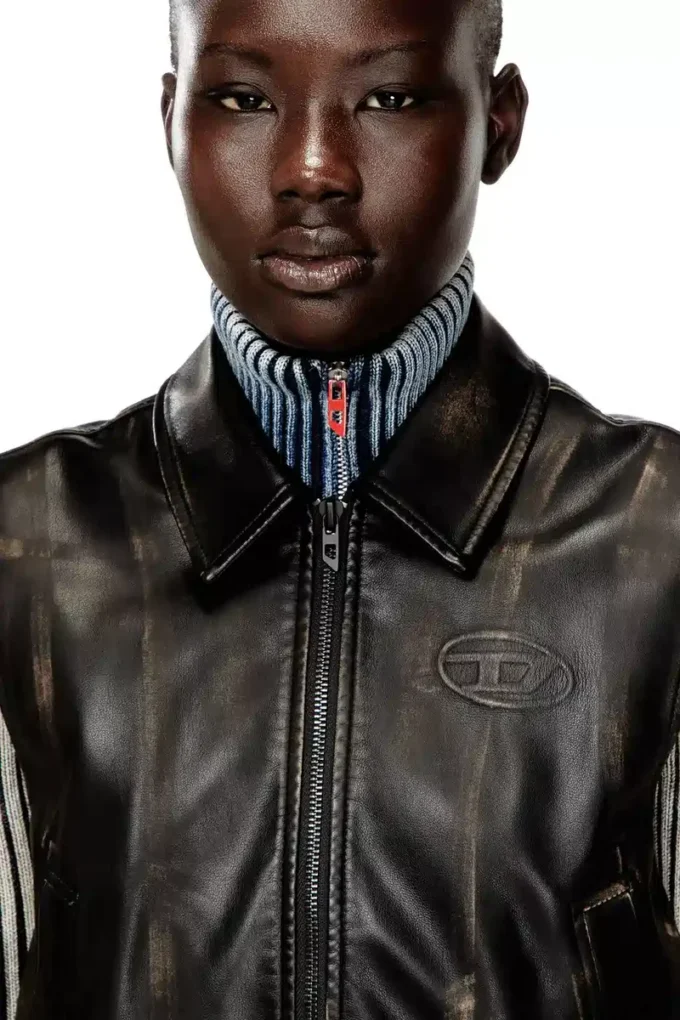 g-inko Bomber vest with distressed effect