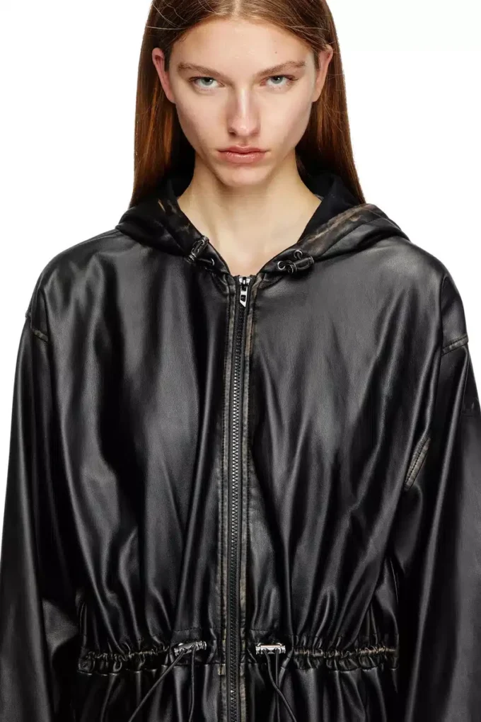 g-lary Distressed utilitarian hooded coat