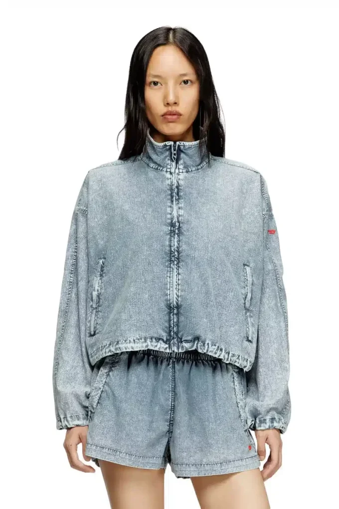 g-leam-r1 Cropped jacket in recycled nylon taslan