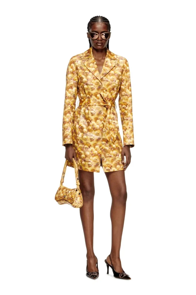 g-oji Trench coat with duck print