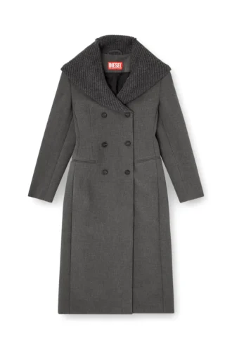 g-olden-long Long hourglass coat with knitted cowl hood