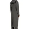 g-olden-long Long hourglass coat with knitted cowl hood
