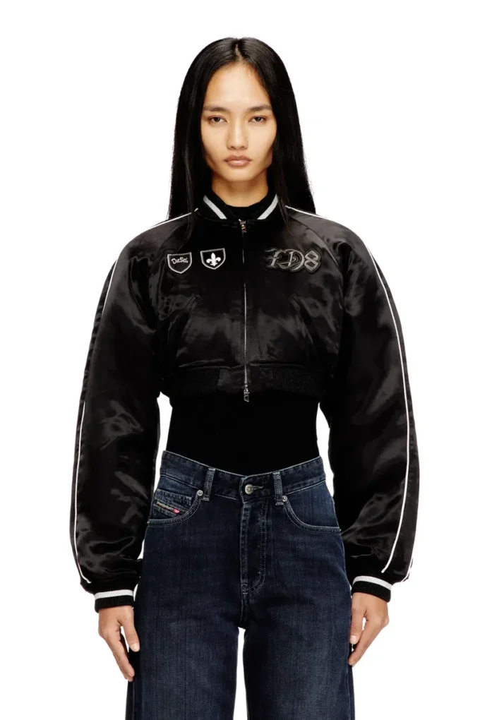 g-ospel-cp Cropped satin souvenir jacket