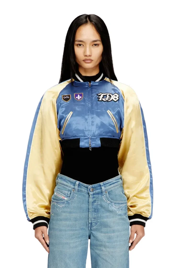 g-ospel-cp Cropped satin souvenir jacket