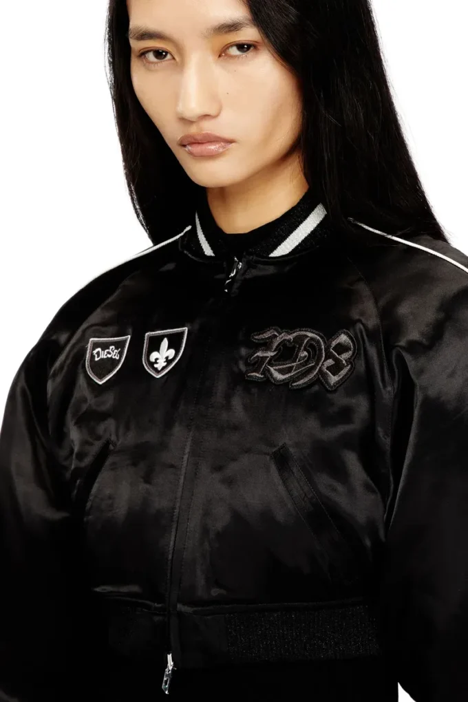 g-ospel-cp Cropped satin souvenir jacket