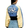 g-ospel-cp Cropped satin souvenir jacket