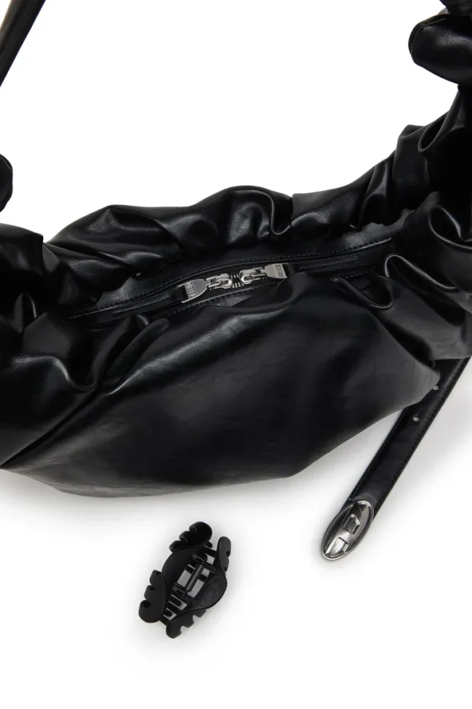 grab-d hobo l Grab-D L-Large scrunched hobo bag in shiny PU